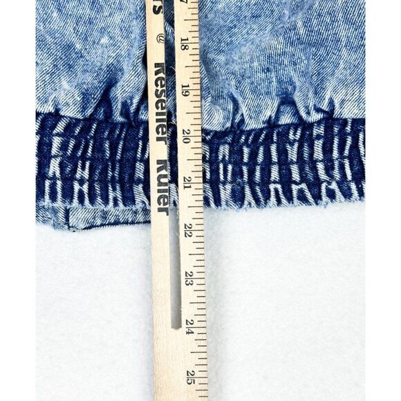 Vintage 80s Dawn Jean Jacket Large Denim Stone Wash Pleated Pockets - Picture 9 of 9